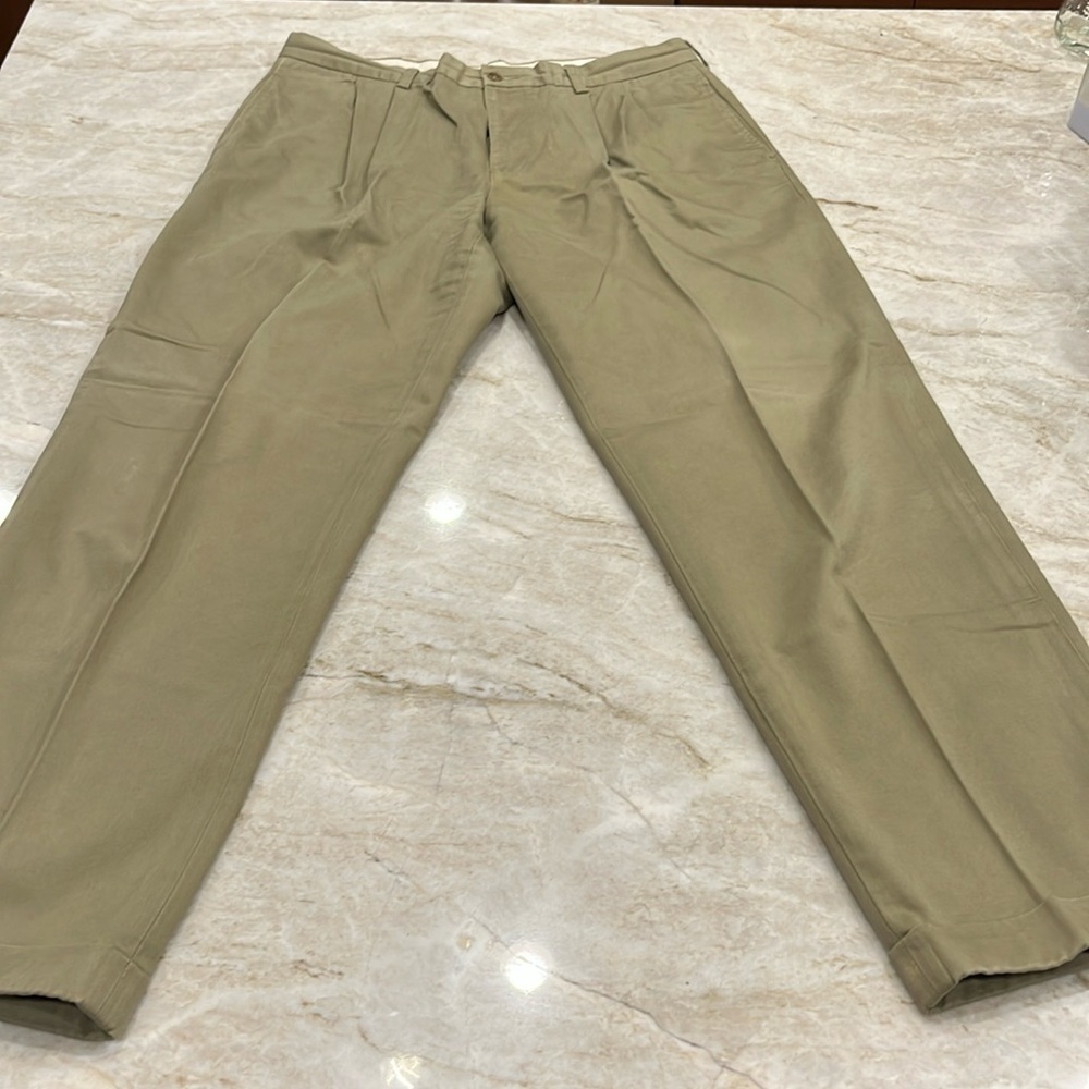 MEN'S SALE Brooks Brothers  Elliott Chino Pants Dark Khaki ‎ Size 36x32
